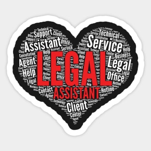 Legal assistant Heart Shape Word Cloud Law design Sticker